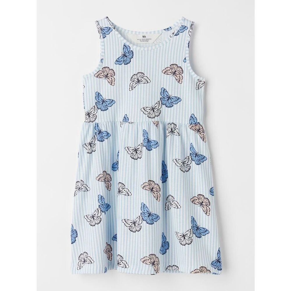 3/$30 H&M Kids Toddler Girls 4/5 Butterfly Print Tank Knit Dress As Is